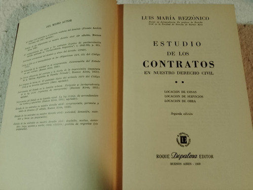 Estudio De Contratos En Derecho Civil. Locaciones. Rezzónico