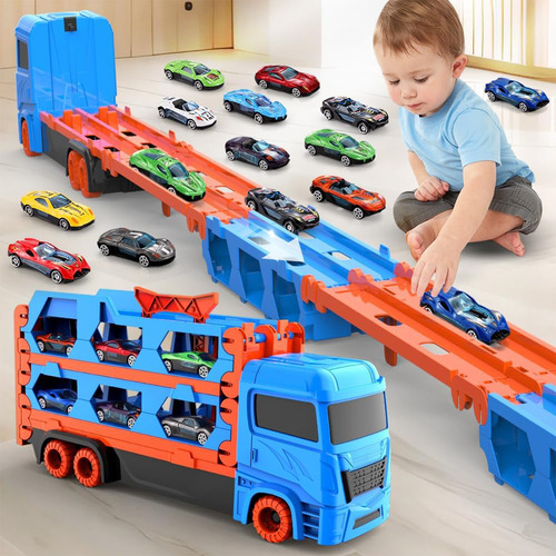 Carro De Juguete Transformable Con Pista Regalo Para Niños
