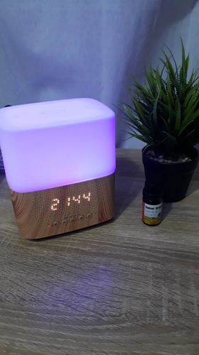 Imagen 4 de 5 de Difusor De Aromas Ultrasónico Cornetas Reloj Humidificador