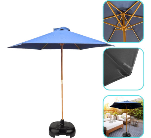 Guarda Sol Grande 2,70m Com Base Ombrelone De Madera Piscina
