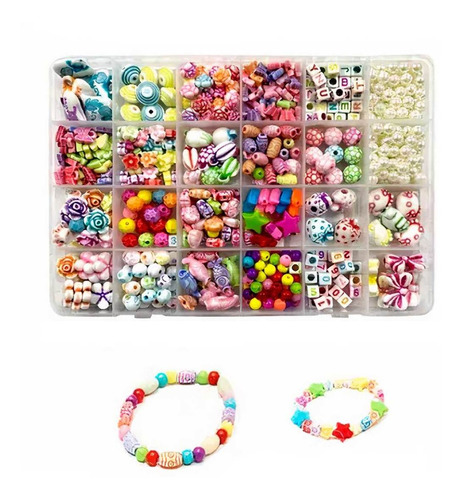 Miçangas Kit Para Iniciantes Com 550 Peças Pulseiras Colar