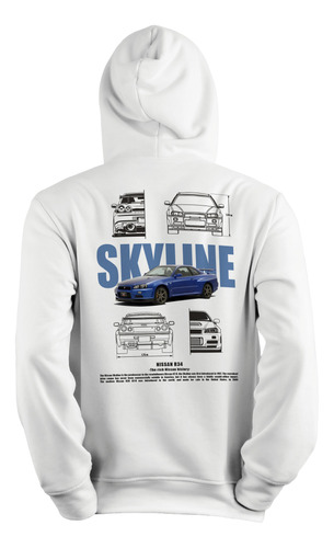 Sudadera Con Capucha Y Cangurera De Skyline R34 Nissan Gtr