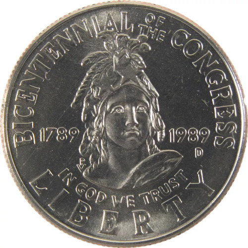 Moeda Comemorativa Half Dolar 1989 Letra D Flor De Cunho Unc
