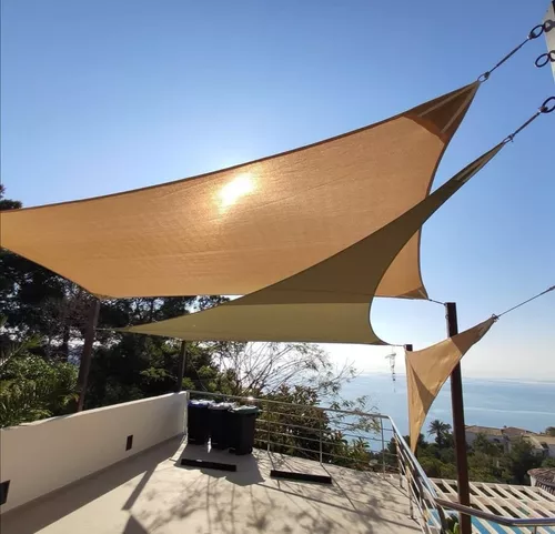 Toldo Vela 98% Sombra Malla Premium Cuadrado 2x2 Beige