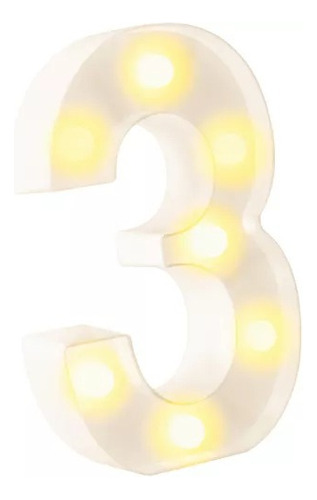 Letras Y Números 3d Luces Foco Lampara Decorativa N 13 Color Amarillo