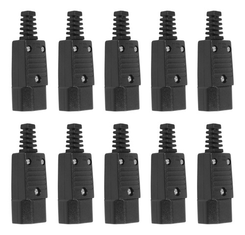 10 Enchufes Iec-320 C14 Macho, Color Negro, Enchufe De Entra