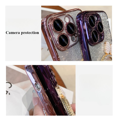 Funda Para Oppo A5 Pro Espejo Perlas Polvo Flash+mica