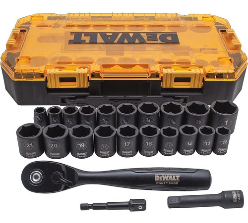 Juego De Dados De Impacto Dewalt, 3/8 Pulgadas - 23 Piezas.