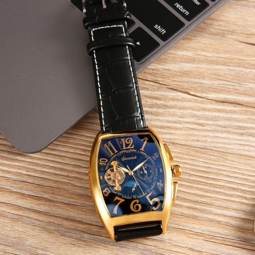 Reloj Mecánico De Cuero Luminoso De Moda G065