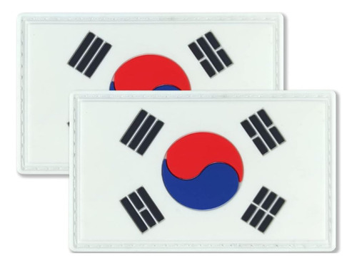 Parches Pvc De Bandera De Corea Del Sur 8x5 Cm Con Velcro