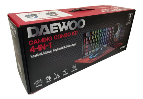 Combo Kit Gaming 4 En 1 Daewoo Cobra Severus Di - Tw403 Color Del Mouse Negro Color Del Teclado Negro