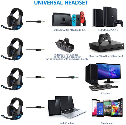 Audifonos Gaming Gamer Iluminacion Bajos Fuertes Ps4 Pc Cel
