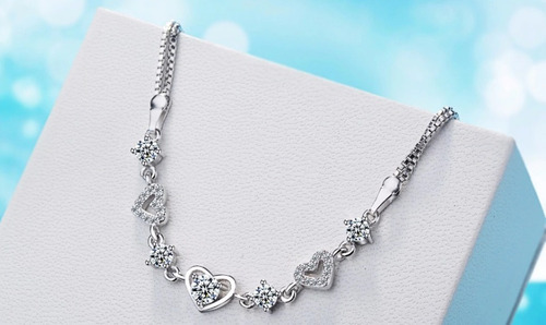 Pulsera Plata 925 Brazalete Mujer Manilla Elegante Circonita