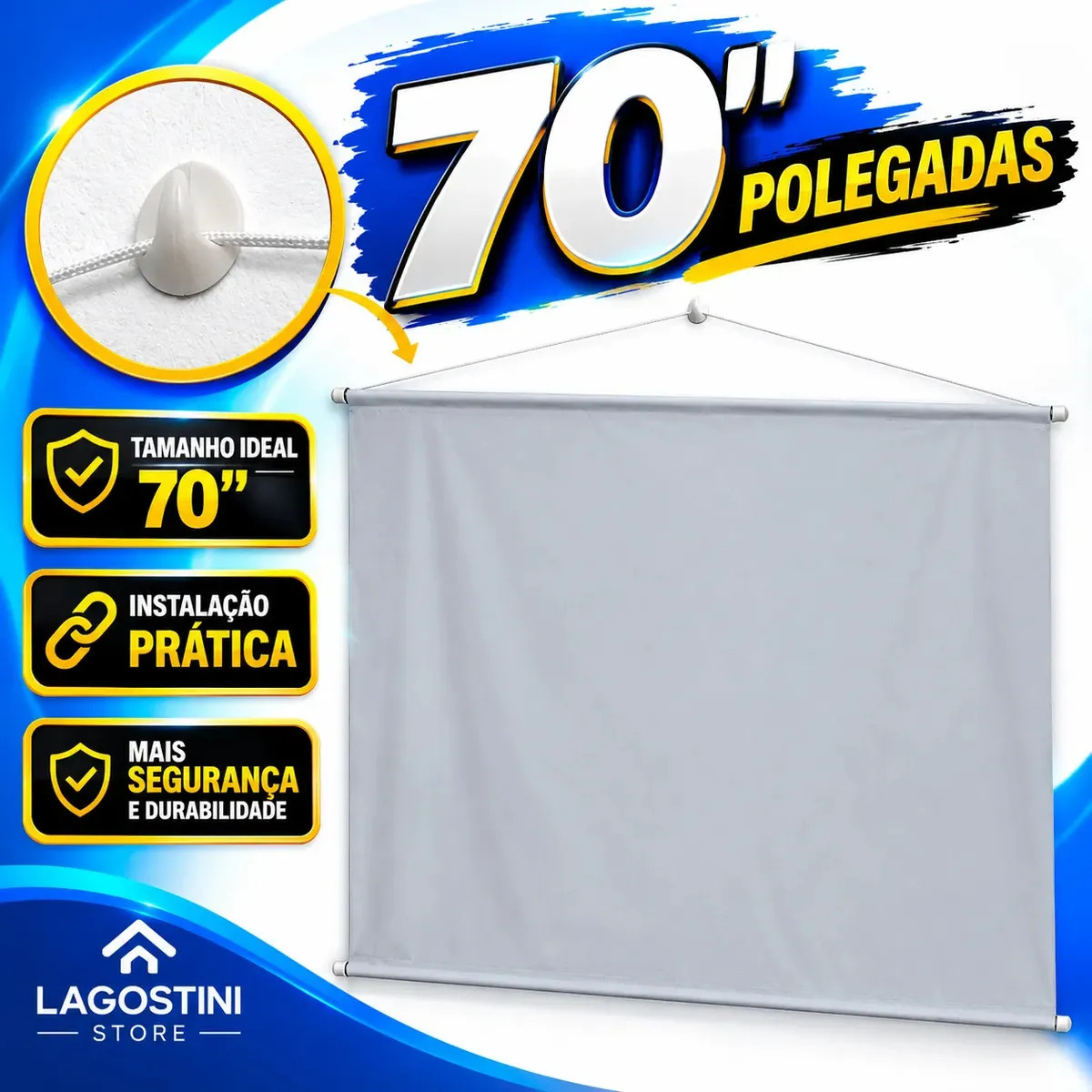 Lagostini Tela Projeção 70" com Corda