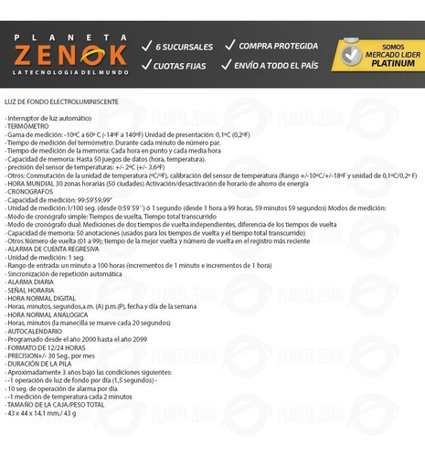 Reloj Casio Aqf-102w-7b Analog Digital Termometro Sumergible