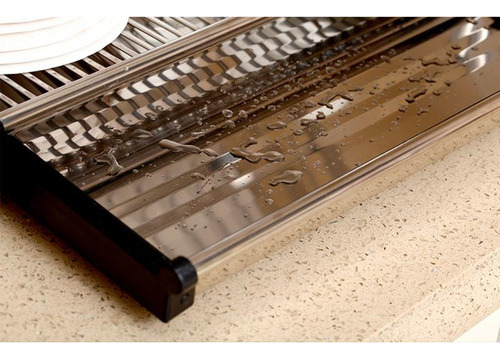 Escurridor De Platos En Acero Inoxidable Cubertero Premium Color Gris