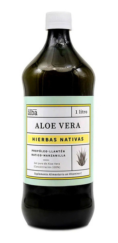 Imagen 1 de 8 de Aloe Vera Gel Hierbas Nativas 1 Litro - Del Alba