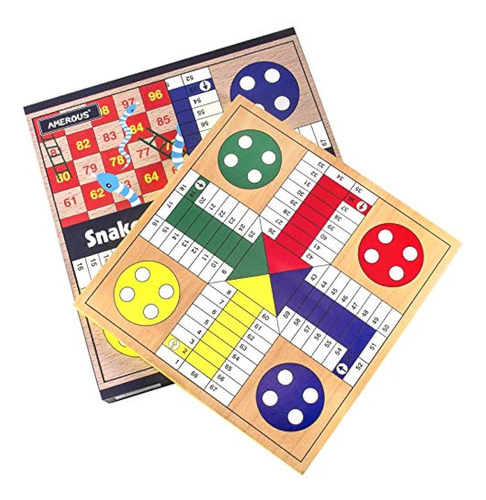 Amerous Juego De Mesa Ludo De Madera De 12 Pulgadas - Serpie