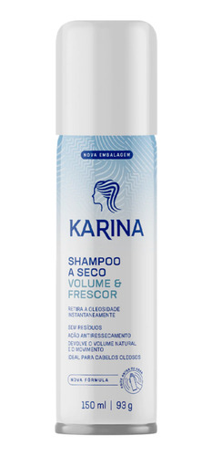 Kit 6 Shampoo A Seco Karina Volume Frescor Capilar 150ml