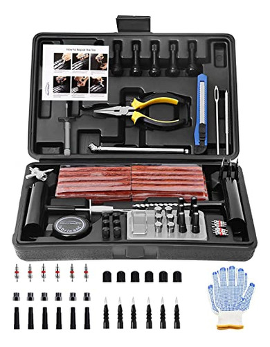 Tire Repair Kit, 102 Pcs Heavy Duty Tire Plug Kit For C...