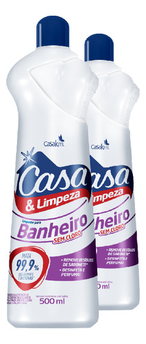 Kit 2 Limpador Banheiro Casa&limpeza Multiuso Sem Cloro