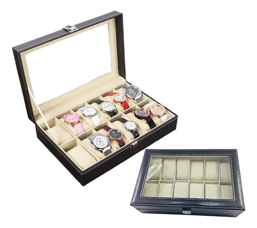 Organizador De 12 Relojes Portareloj Estuche Elegante Unisex