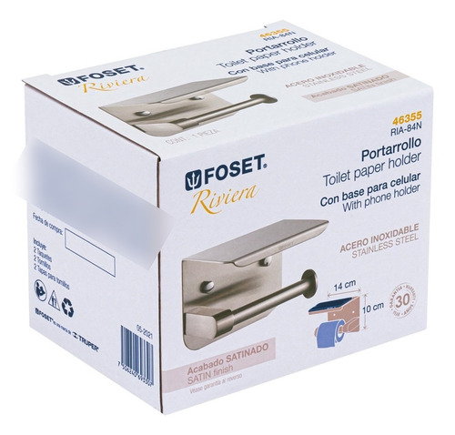Portarrollo Satín Con Soporte Para Celular, Foset 46355