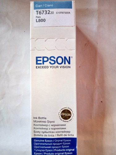 Epson Botella De Tinta Cian Para L800 T673220