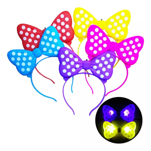 12 Diademas Led Mimi, Minnie Lumino Boda Fiesta Xv Aos