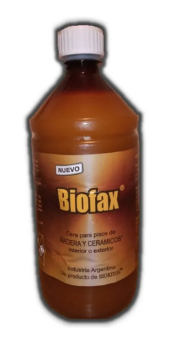 Cera Biofax Pisos Madera Ceramica Etc X 1 L. Linea Biokitol