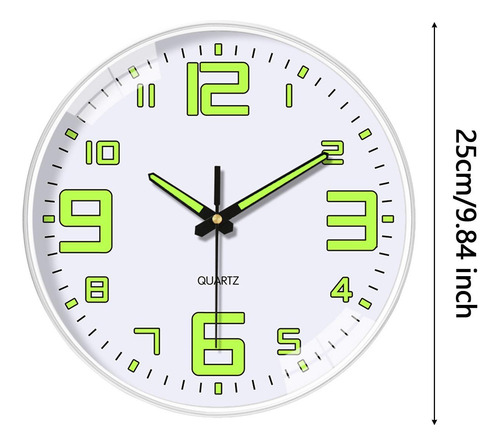 Reloj De Pared Con Adorno Simple Y Único, Números Blancos