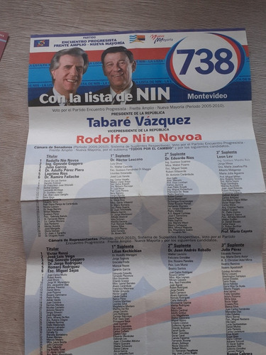 Elecciones Nacionales 2004 Lista  738 E.p. - Frente Amplio