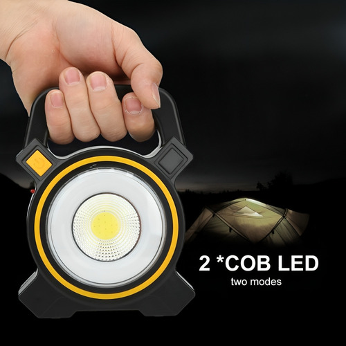 Lanterna Recarregável Solar Cob Refletor De Mão 4 Luzes Led
