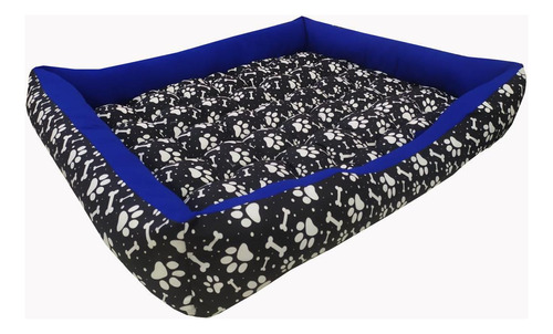 Caminha Pet Para Cachorros Grande 90x90cm Patinhas/azul