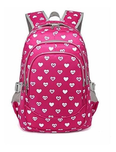 Mochilas Escolares Con Estampado De Corazones Para Niñas Y N