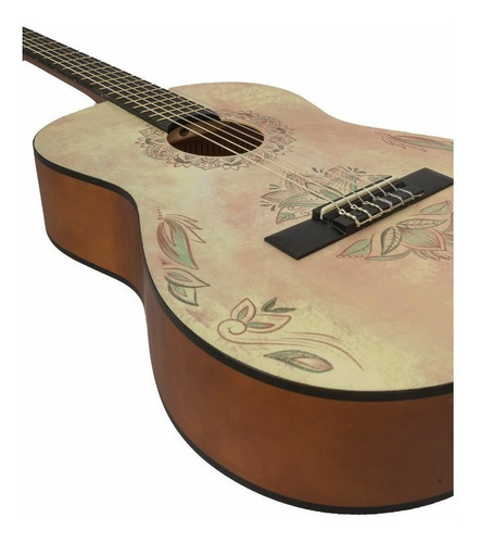 Guitarra criolla clásica Bamboo GC-36-LOTUSMANDALA para diestros natural