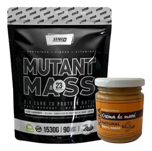 Mutant Mass Star 1.5kg + Mantequilla De Mani Joka 190g