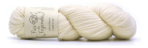 Lã Merino Fingering 4ply 100g - Fios Da Fazenda 451 Cor 400 - Branco Natural