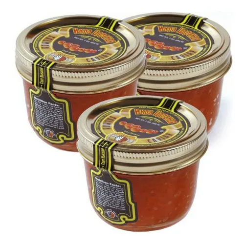 Caviar Rojo De Salmón Tsar 200 G (7 Oz.) - Pack De Tres Fras