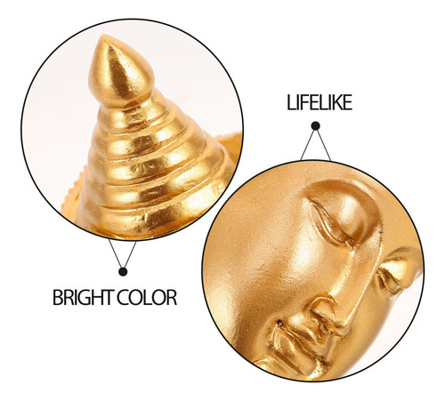 Estátua De Cabeça De Buda Asiática: Estatueta Artesanal De R