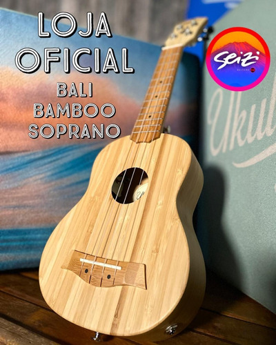 Ukulele Seizi Bali Soprano Elétrico Solid Bamboo