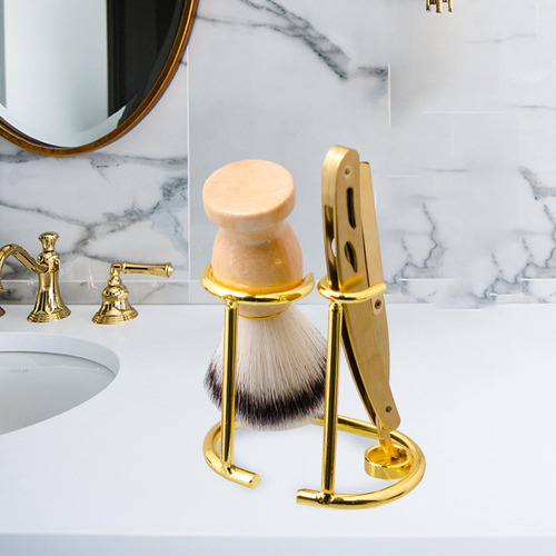 Kit De Barbear Molhado Ferramenta De Limpeza De Barbear Ouro