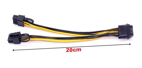 Imagem 6 de 6 de Kit 2 Cabo Adaptador 8 Pinos Pci-e Para 2x 8 (6 +2) Vga Gpu