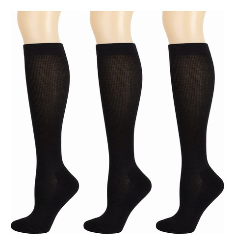 3 Pares Calcetines De Compresión Para Mujer Hombre 20-30mmhg