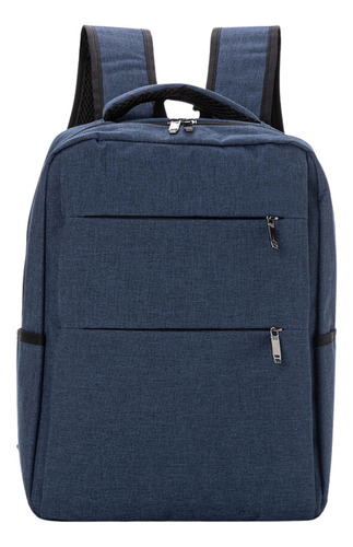 Mochila Para Notebook Executiva Até 17 Polegadas Cor Azul Desenho Do Tecido Liso