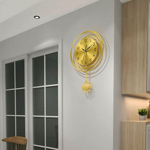 Reloj De Pared Con Números Arábigos, Arte De Pared, Oro