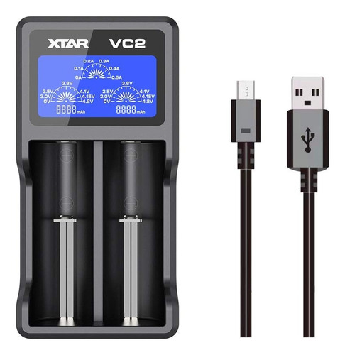 Tecneu Xtar Vc2 Cargador Inteligente De Baterías 18650 Li-ion Lcd