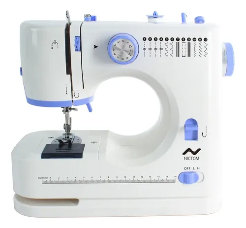 Máquina De Coser Nictom Mc05 Portable 12 Puntadas Pedal Luz