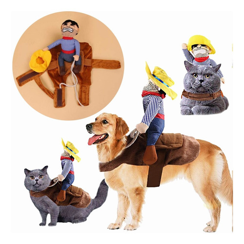 Disfraz Halloween Para Perro Chico Y Grande Vaquero Jinete