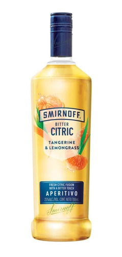 Vodka Smirnoff Citric Tangerine Lemongrass 700 Ml X 6 Unid.
